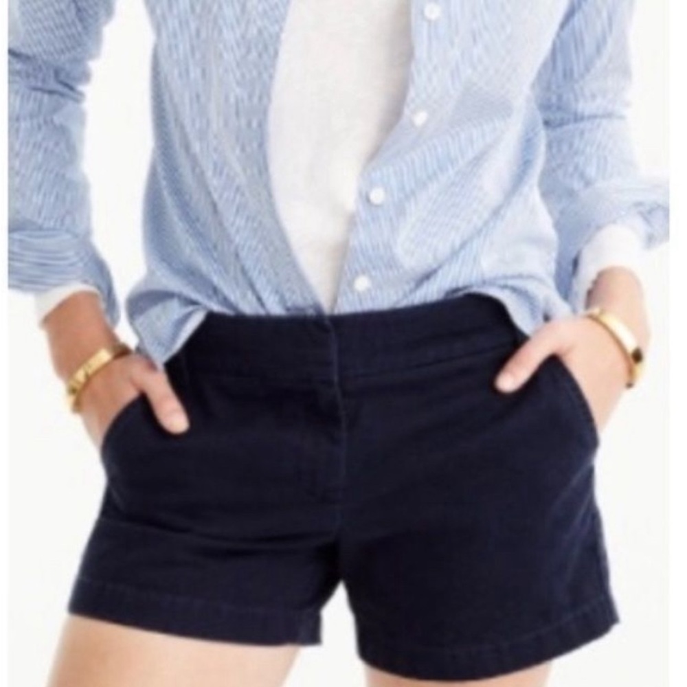 J. CREW NAVY CHINO SHORTS SIZE 2